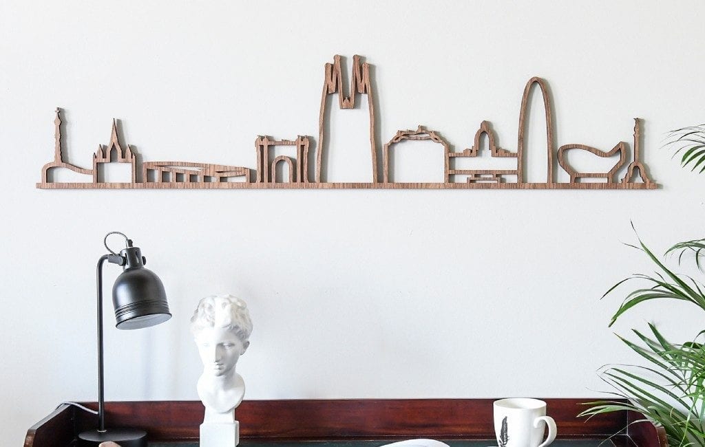 Plaats met City Shapes Spaanse steden of monumenten aan je muur