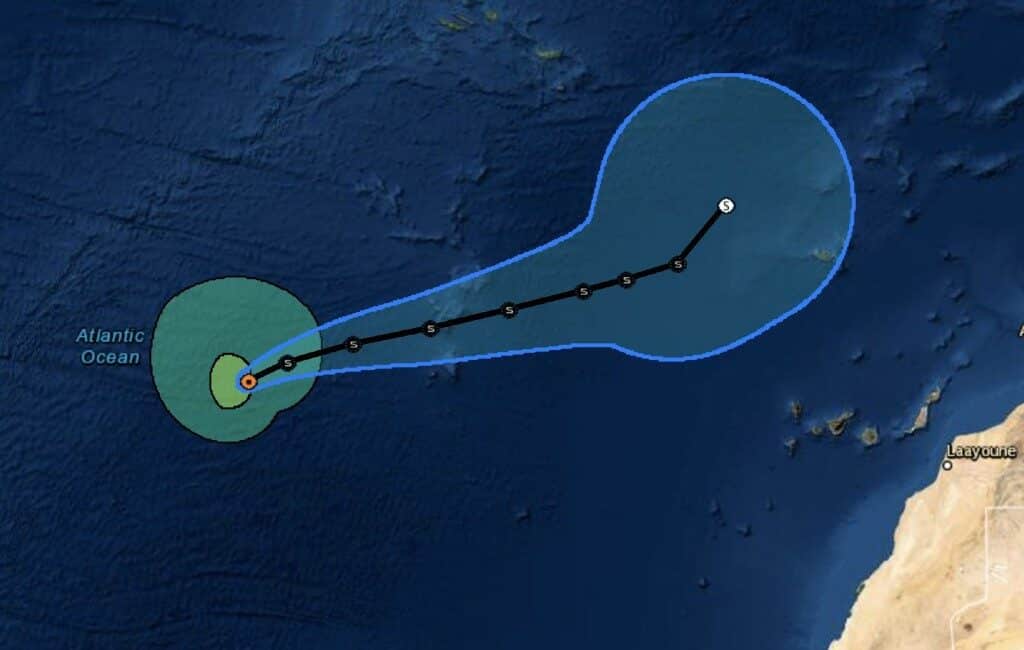 Update tropische storm Theta bij de Canarische Eilanden