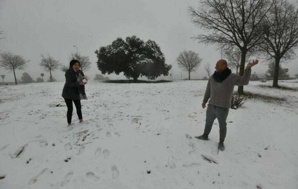 15 cm sneeuw in de provincie Alicante met oranje weeralarm voor de Marina Baja