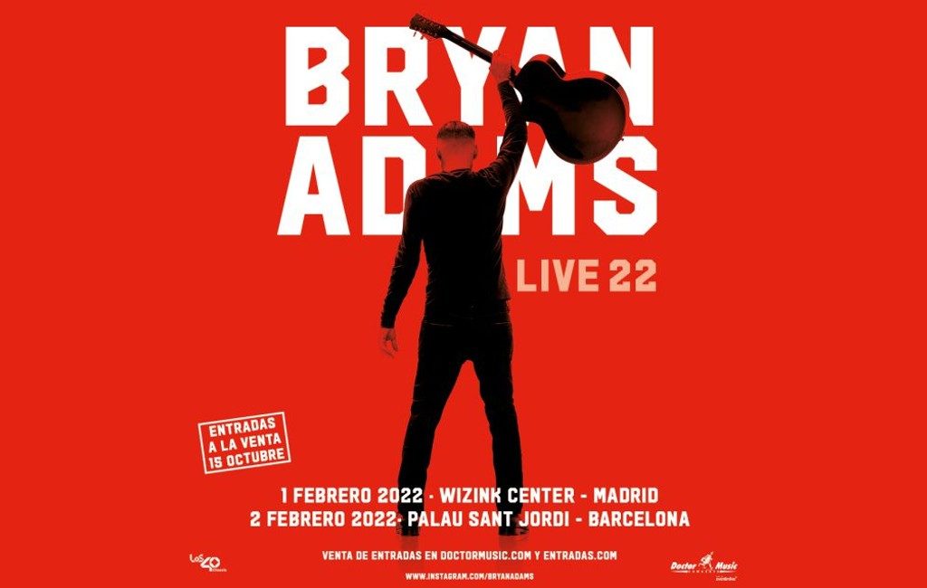 Bryan Adams komt in februari 2022 voor concerten naar Madrid en Barcelona