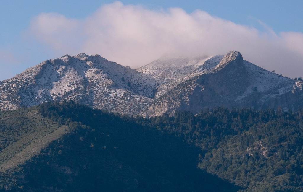 Eerste sneeuwval deze winter in de bergen van Málaga