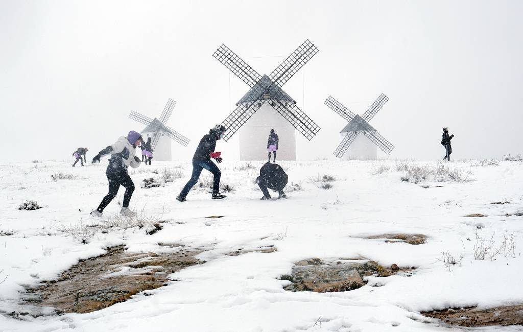 Slecht winterweer met kou, sneeuw, regen en wind op komst in Spanje