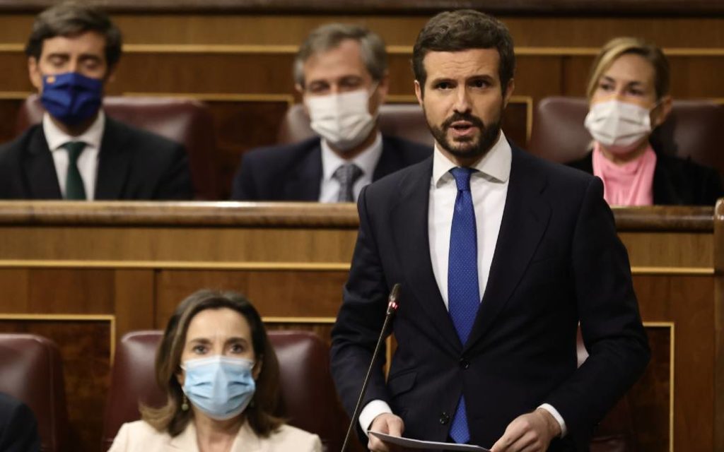 Oppositieleider Pablo Casado van de PP-partij neemt ontslag maar met voorwaarden