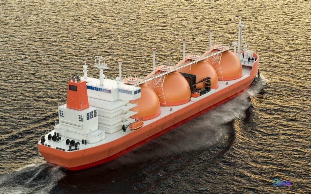 Vloeibaar gas-tankers liggen voor de kust van Cádiz te wachten om LNG-gas te lossen