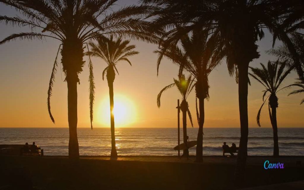 SpanjeVerhaal: ondergaande zon op Tenerife