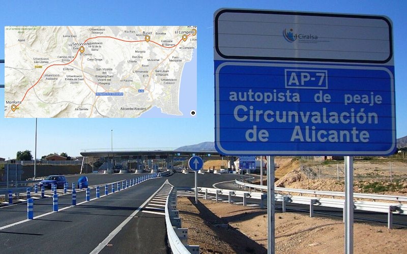 Gratis gebruik van de AP-7 tolweg rond Alicante gedurende drie maanden