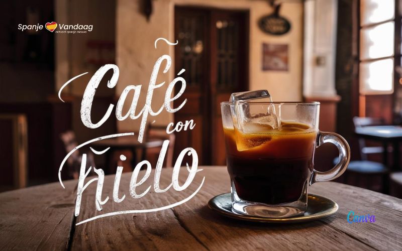 Heerlijk genieten van een koude koffie in Spanje
