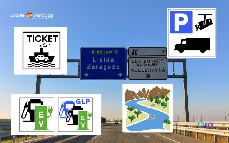 Overzicht nieuwe pictogrammen op verkeersborden in Spanje
