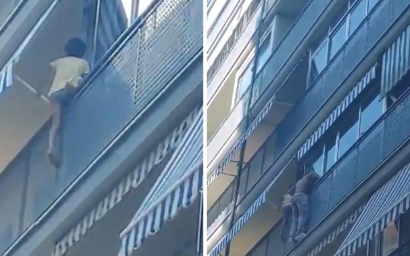 Un eroe brasiliano salva un bambino dal balcone ad Alicante