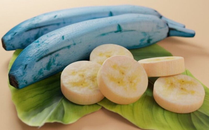 Op de Canarische Eilanden zijn naast de gele en rode ook blauwe bananen te vinden