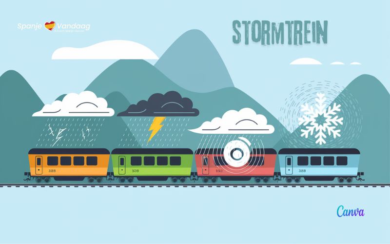 Delen van Spanje worden getroffen door een "stormtrein"