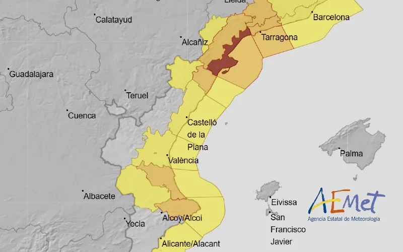 Nieuwe DANA Trekt over Valencia met zware regenval en mogelijk overstromingen