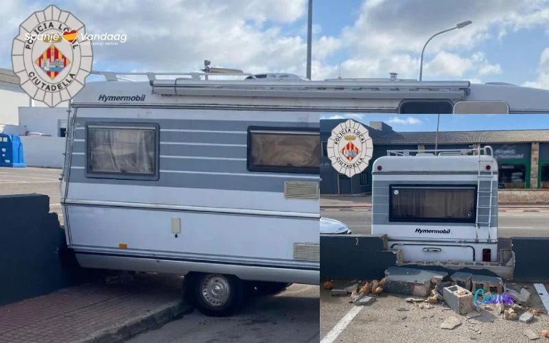 62-jarige Nederlander rijdt met zijn kampeerauto een muurtje omver op Menorca