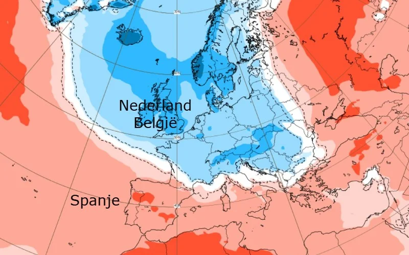 Spanje blijft volgens de Weerdienst AEMET gespaard van Europese koudegolf