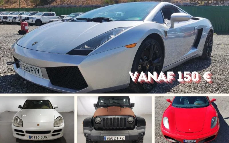 Luxe in beslag genomen auto's onder de hamer vanaf 150 euro