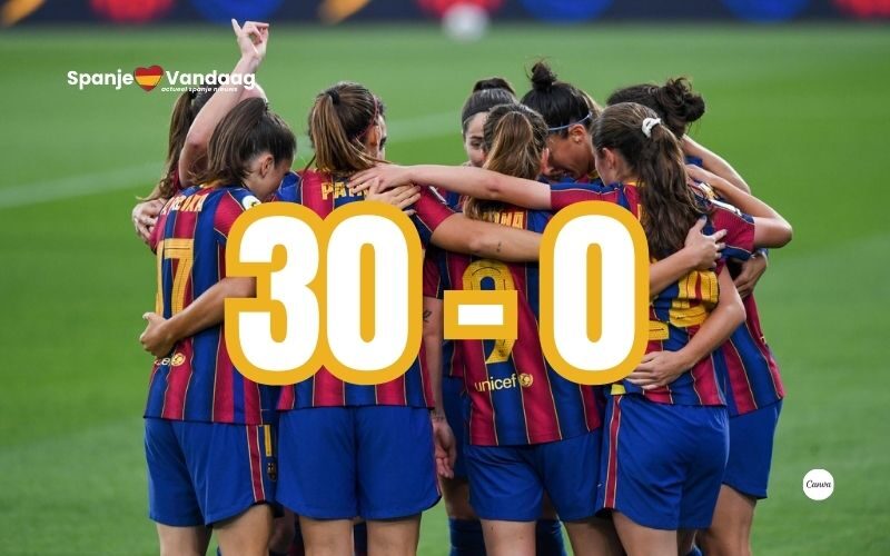 Historische 30-0 zege FC Barcelona Vrouwen C leidt tot discussie in vrouwenvoetbal Spanje