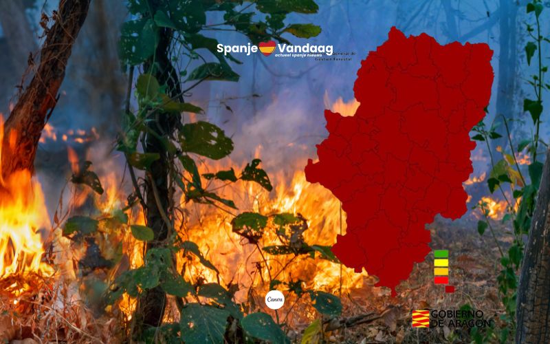 Aragón voert zeldzame “rojo -plus”-alarmfase in vanwege extreem risico op bosbranden