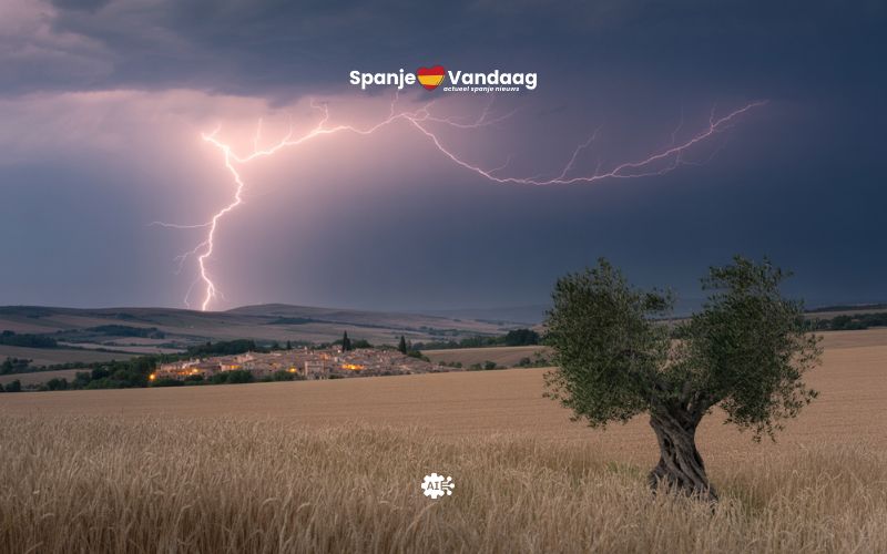 Droge onweersbuien tijdens hittegolf zijn mooi om te zien maar ook gevaarlijk in Spanje