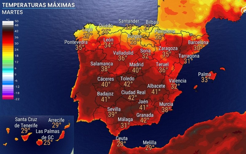 Nieuwe hittegolf treft Spanje met temperaturen tot 42 graden