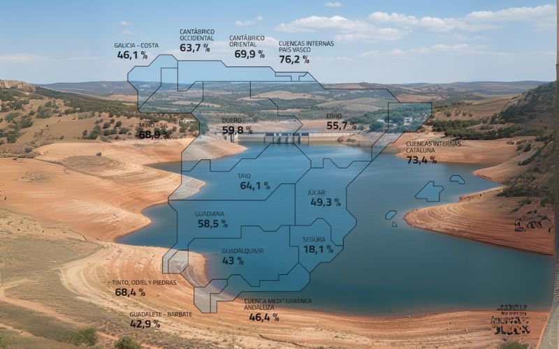 Waterreserves in Spanje ondanks regenval gedaald naar 56 procent