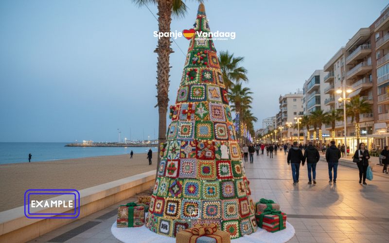 Salou heeft de grootste gehaakte kerstboom van Catalonië en misschien wel Spanje