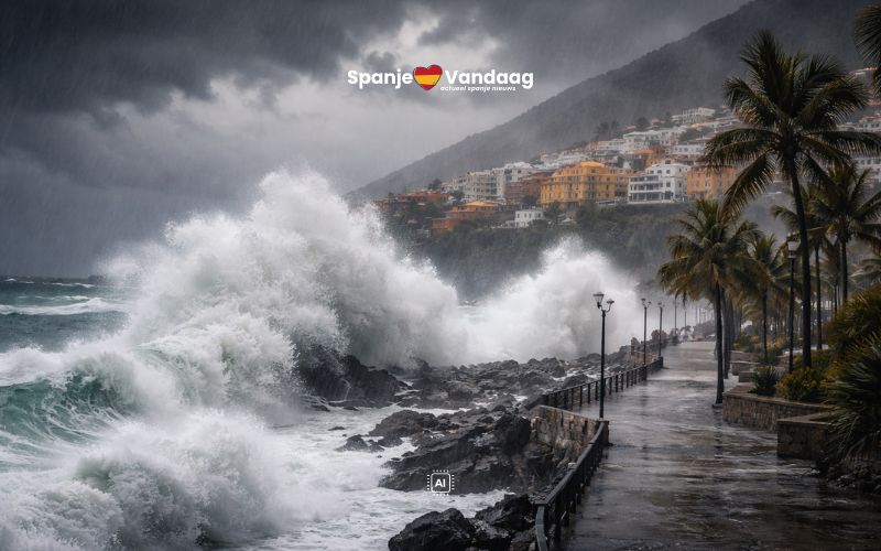 Storm Francis zorgt rond Nieuwjaar voor regen en harde wind op sommige Canarische Eilanden