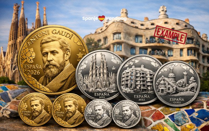 Spanje brengt speciale Antonio Gaudí muntencollectie uit in 2026
