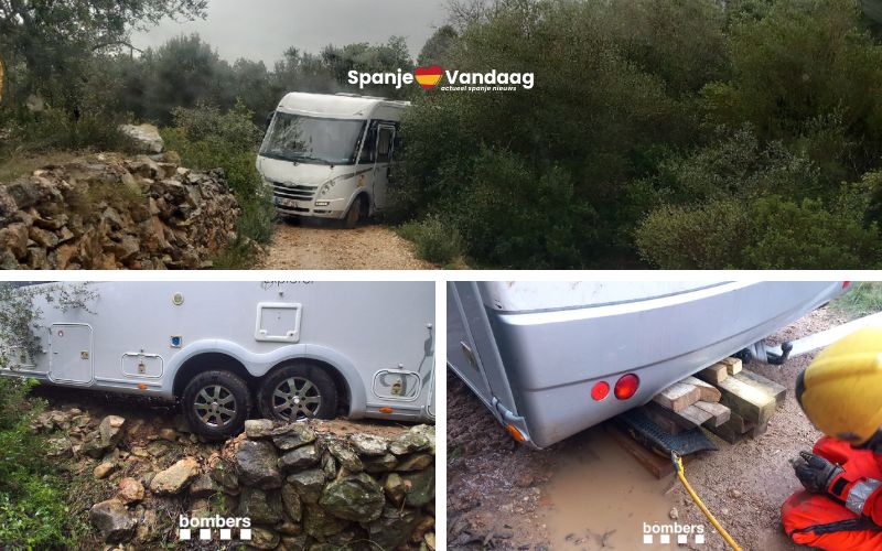 Buitenlander zit drie dagen vast met kampeerauto op smalle weg in Tarragona