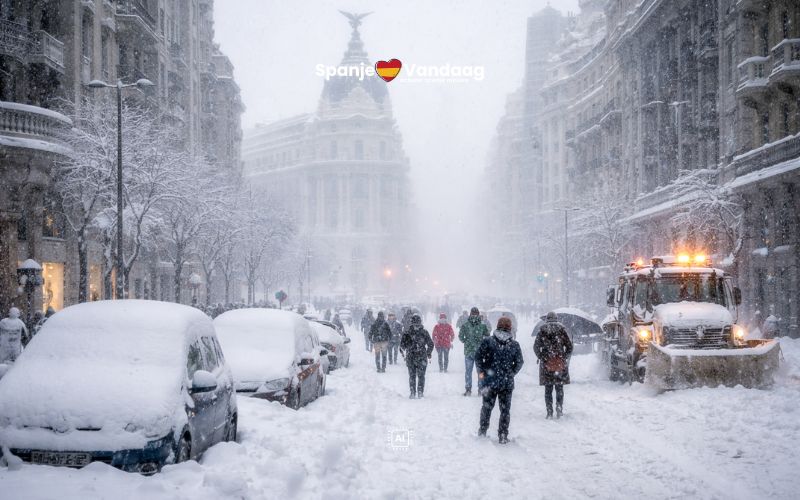 Vijf jaar na Filomena sneeuwstorm opnieuw kans op extreem winterweer in Spanje begin 2026