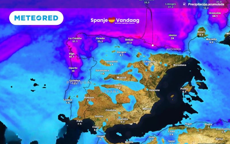 Weerbom Goretti raast richting Spanje en zorgt voor gevaarlijke zee en harde wind