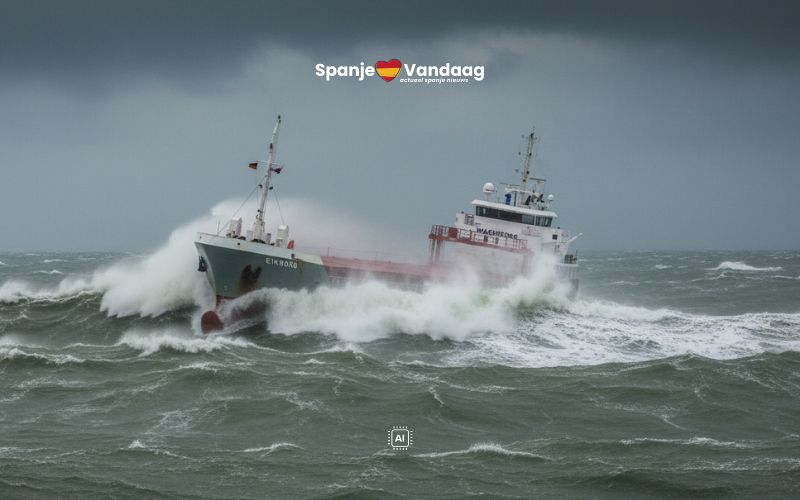 Nederlands vrachtschip na zware storm en spannend reddingswerk veilig in Vigo aangekomen