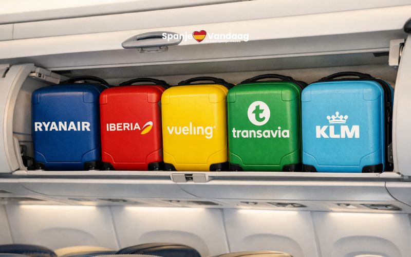 Handbagage regels voor luchtvaart maatschappijen die naar Spanje vliegen