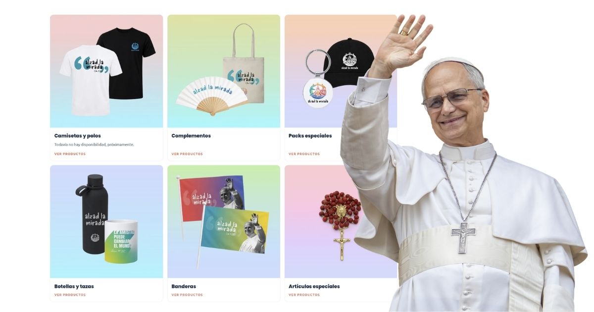 Officiële souvenirs rond bezoek paus Leo XIV aan Spanje kosten tot bijna 17 euro