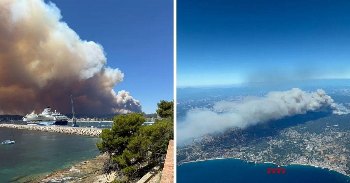 Bosbrand bij Costa Brava groeit uit tot 2.300 hectare: duizenden inwoners moeten binnenblijven na een ES-Alert (UPDATE)