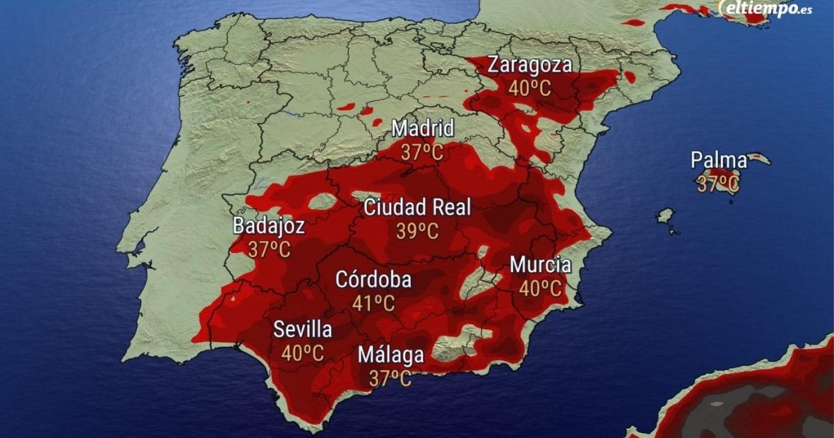 Derde mogelijke hittegolf van deze zomer treft Spanje dit weekend: gevoelstemperatuur tot 50 graden