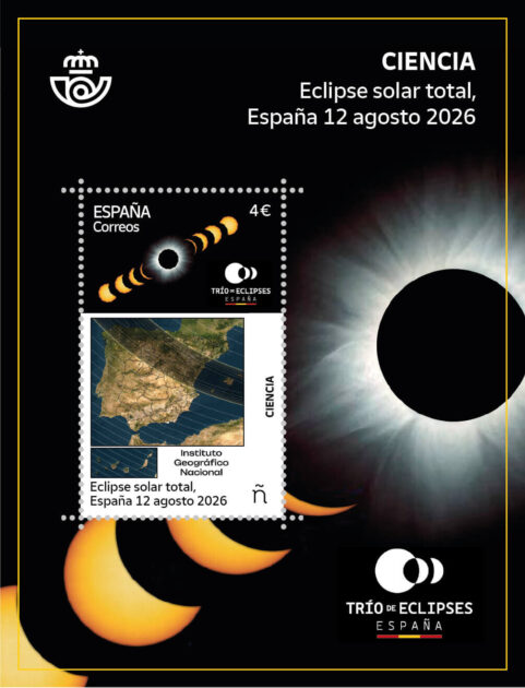 Spanje eert historische zonsverduistering met eigen postzegel 1 Eclipse-postzegel