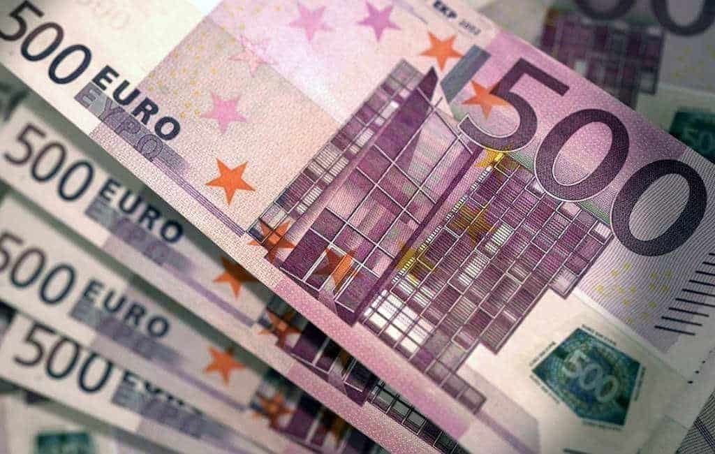 500-eurobiljetten dat in Spanje nog in omloop op niveau 2002