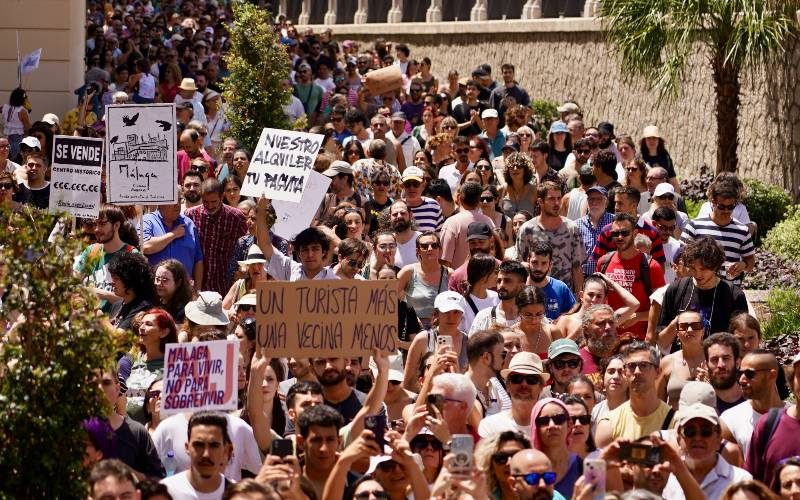 Duizenden inwoners van Málaga laten hun stem horen tegen Massatoerisme