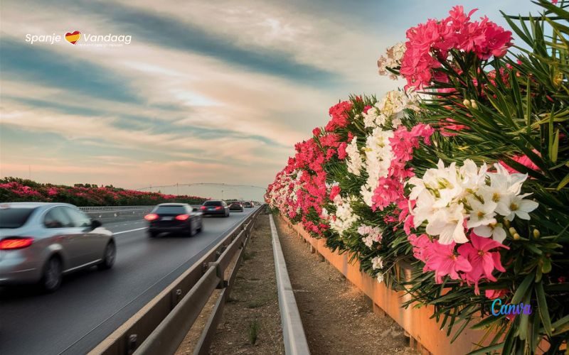 Waarom oleanders de middenberm op Spaanse snelwegen sieren