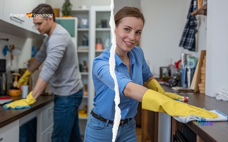 Vrouwen in Spanje besteden nog steeds meer tijd aan huishoudelijke taken dan mannen